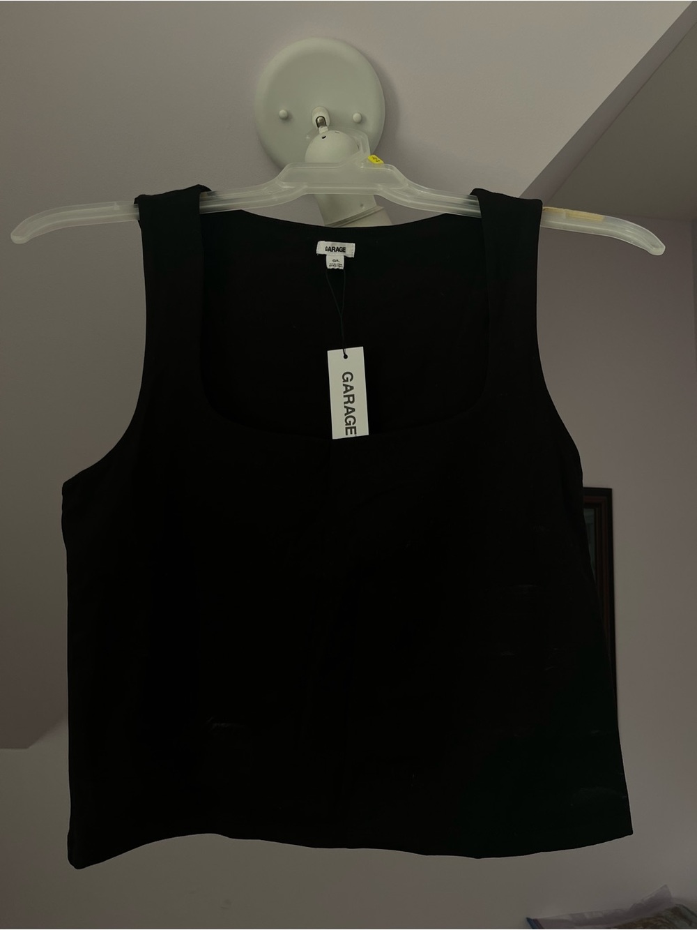 Garage Black Square Neck Tank